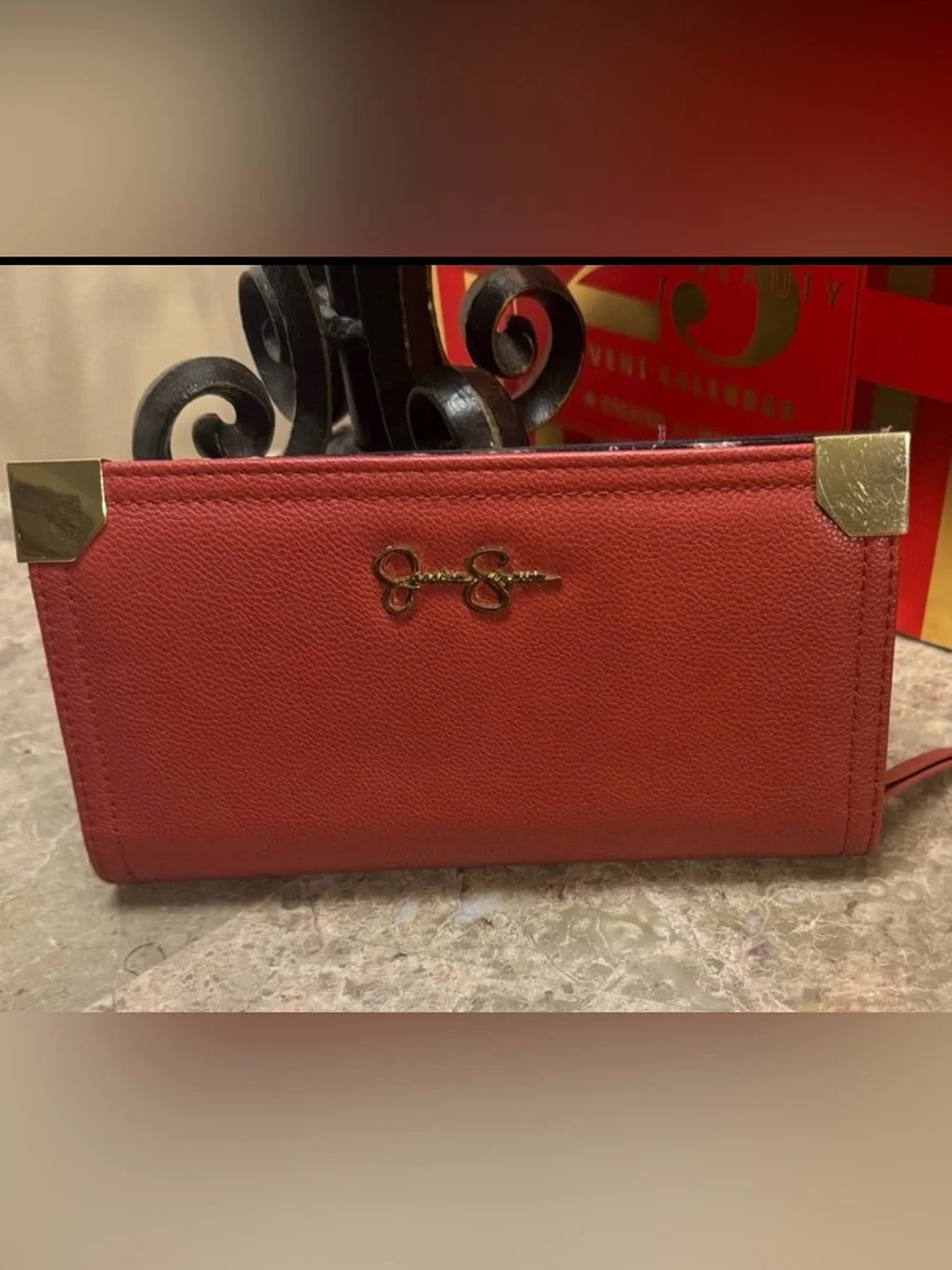 Jessica Simpson Isabelle Large Frankie Faux Leather Sun Kissed Coral Wallet